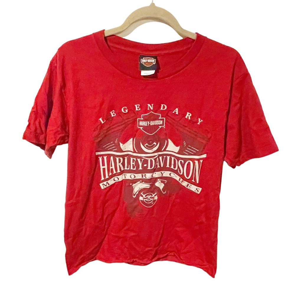 Harley Davidson Size Medium Old Fort Fort Smith Arkansas Red Short Sleeve Tshirt